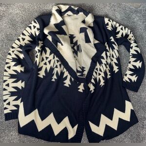 LUXE— Tribal Open Front Casual  knitted Sweater Cardigan! Size: M/L